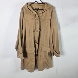 Torrid Womens Size 4 Toggle Hoodied Cotton Blend Peacoat Jacket New